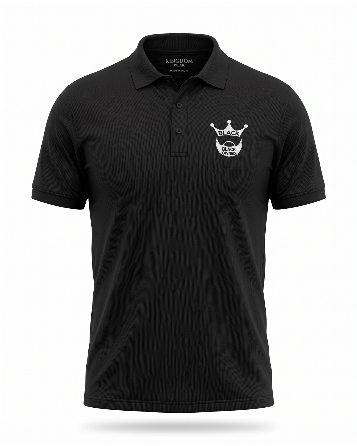 BDG Black Polo — studio mannequin view
