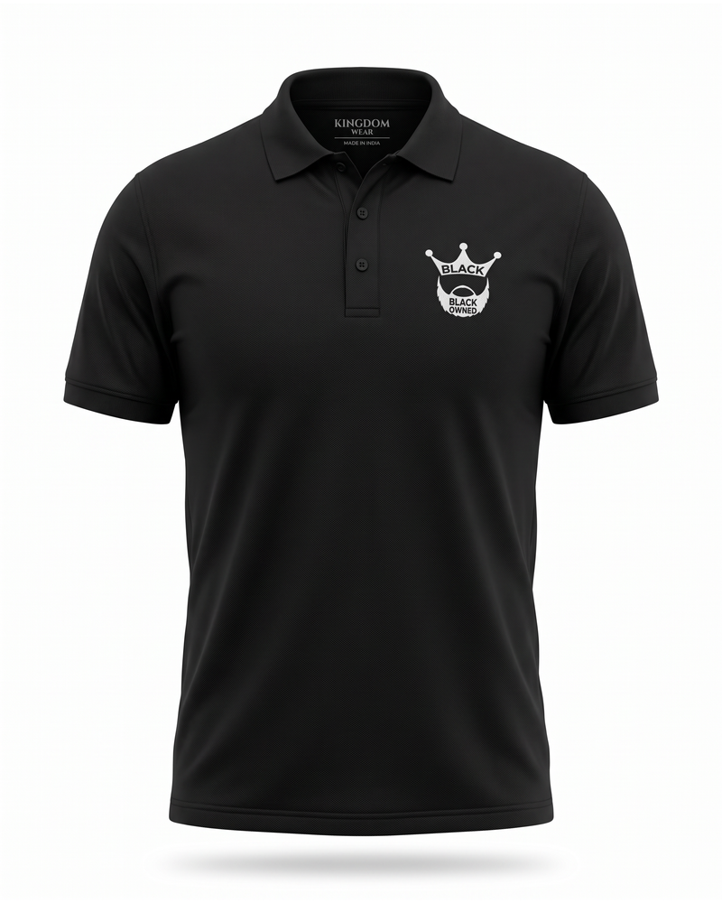 BDG Black Polo — studio mannequin view
