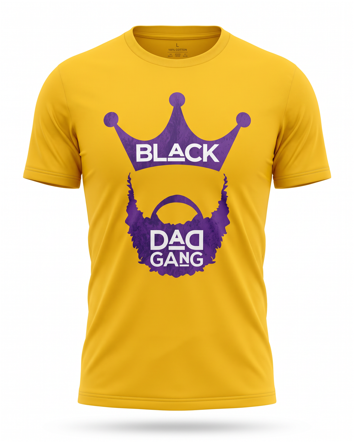 Gold and Purple BDG TEE Shirt — studio mannequin view