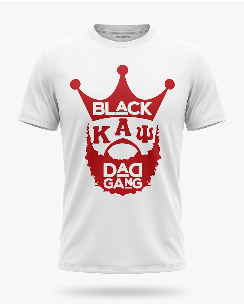 Kappa Alpha Psi white and red Tee shirt — studio mannequin view