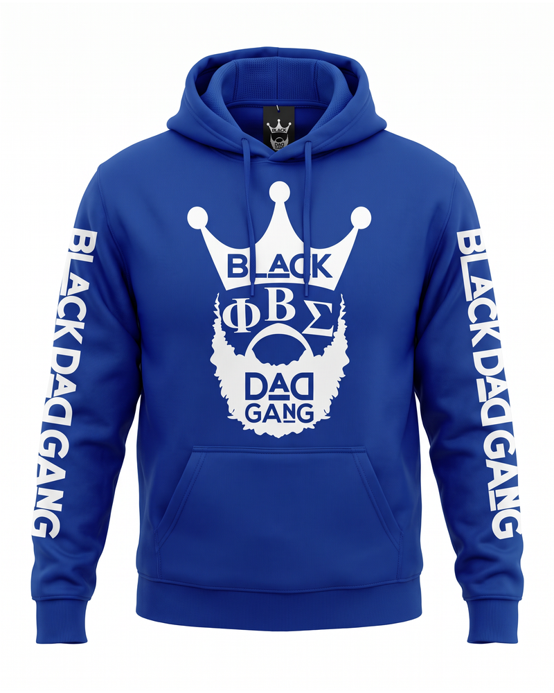 PHI BETA SIGMA BLUE AND WHITE HOODIE — studio mannequin view