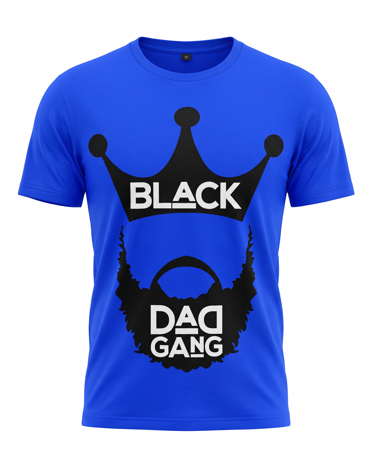 Royal blue, black and white BDG TEE shirt — studio mannequin view