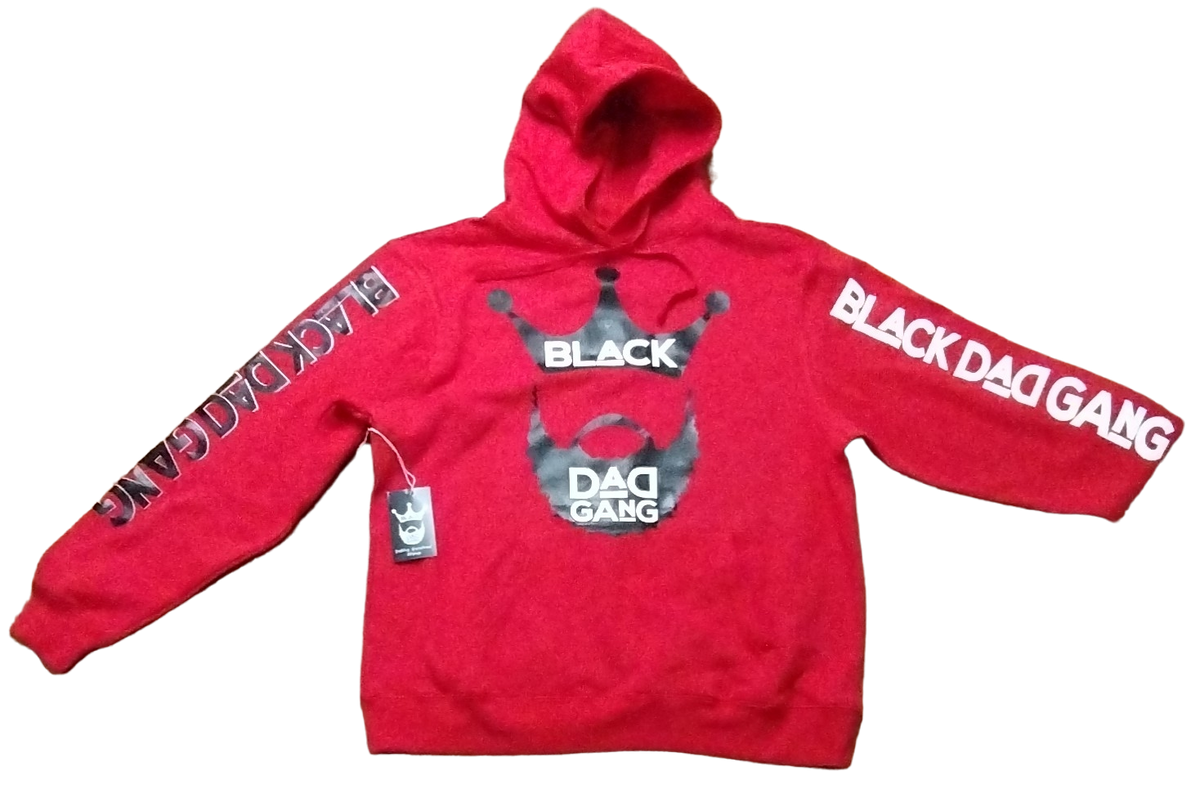 Red, Black and white Black dad gang hooded sweater