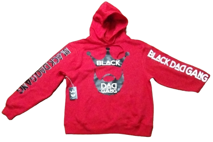 Red, Black and white Black dad gang hooded sweater