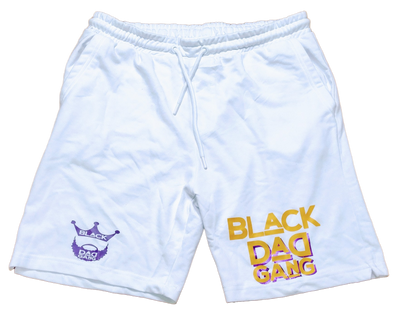 White , Purple and Gold Black DaD GanG shorts