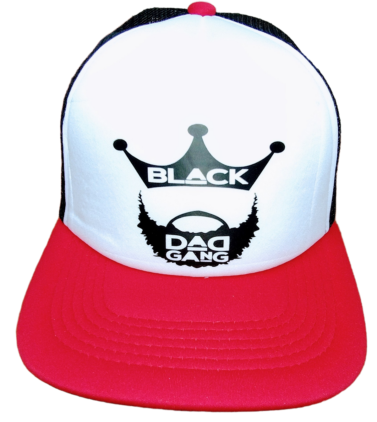 Red, white and black BDG trucker snapback