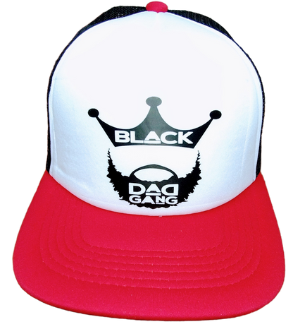 Red, white and black BDG trucker snapback